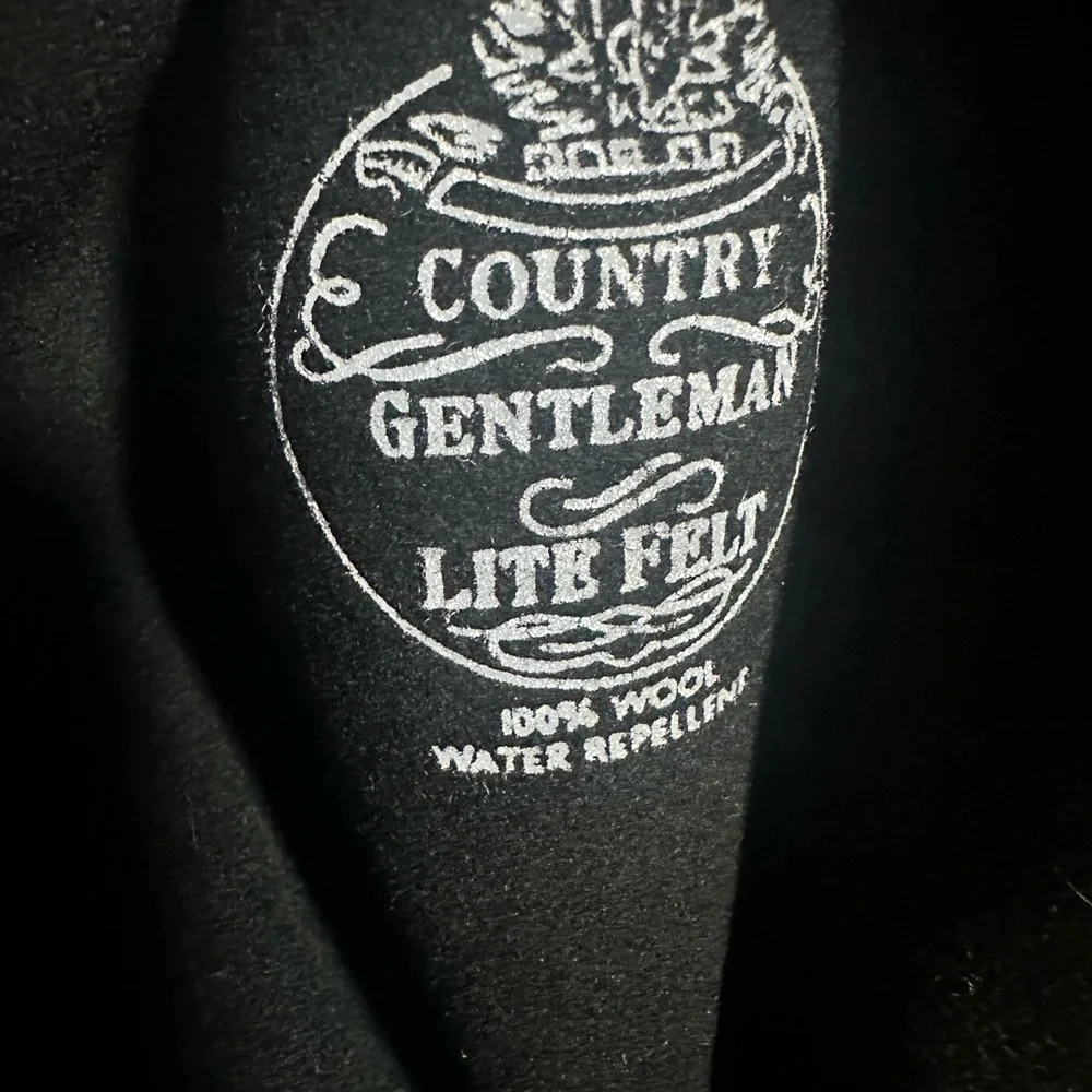 Country Gentleman Lite Felt Black 100% Wool Hat Size Large